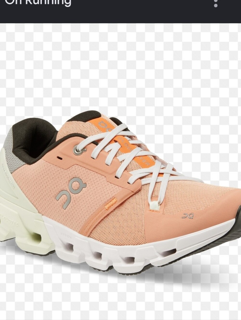 On Running Women's Coral Athletic Running Shoes with White Laces
